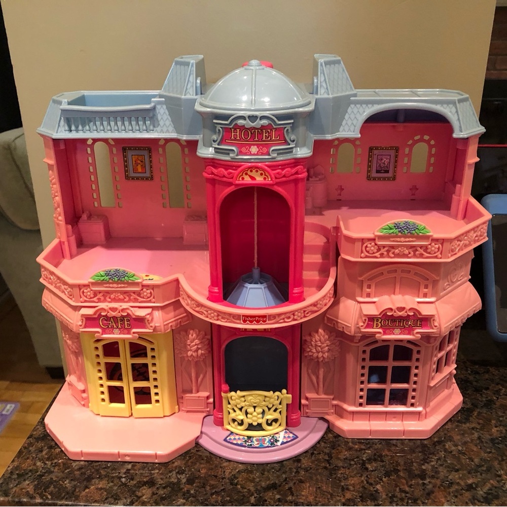 Fisher Price Sweet Streets Hotel Cafe Boutique Playset Vintage 2001